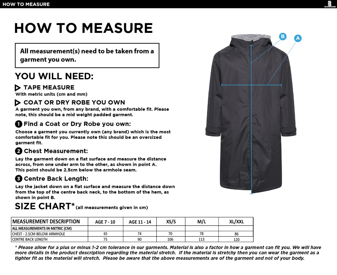 Madrefs - Active Thermal Fleece Robe - Size Guide