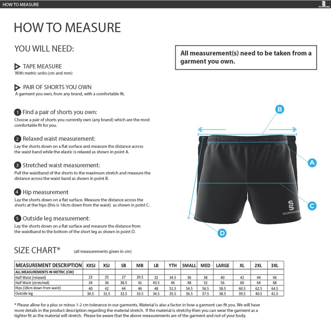 Madrefs - Match Short - Size Guide