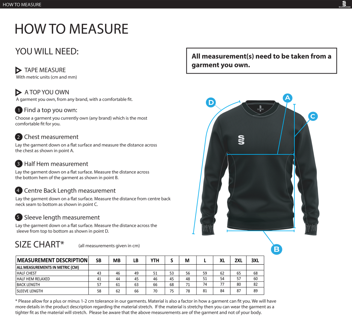 Madrefs - Run Out Top - Size Guide