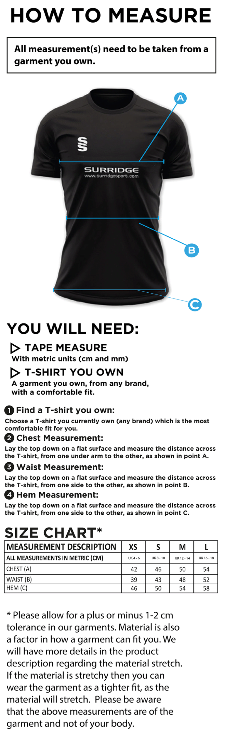 Madrefs - Dual Solid Colour Polo Shirt - Women's Fit - Size Guide